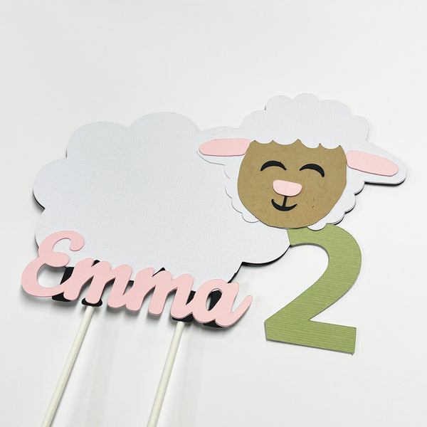 Little Lamb Birthday Cake Topper
