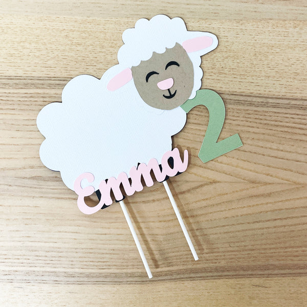 Little Lamb Birthday Cake Topper