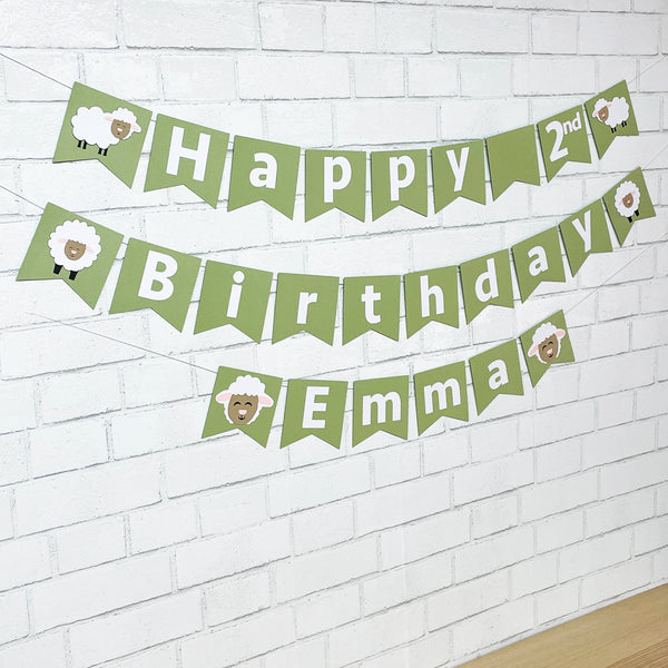 Little Lamb Birthday Banner