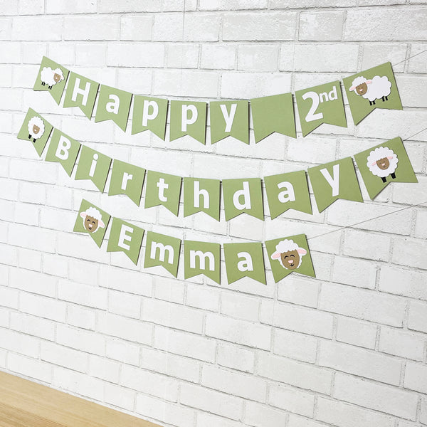 Little Lamb Birthday Banner