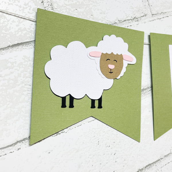Little Lamb Birthday Banner