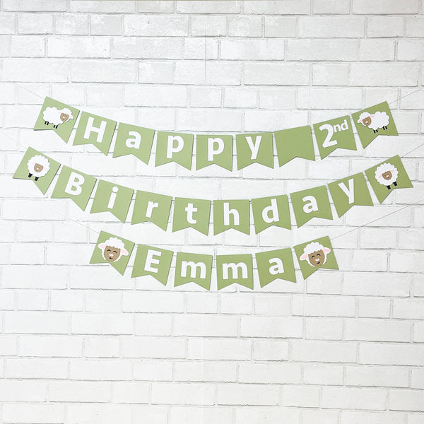 Little Lamb Birthday Banner