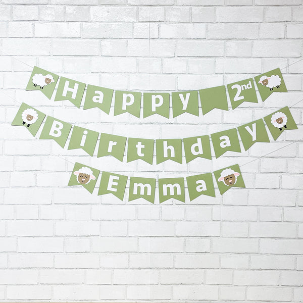Little Lamb Birthday Banner