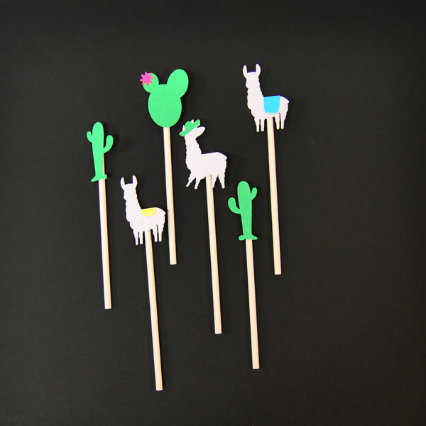 Llama and Cactus Cupcake Toppers