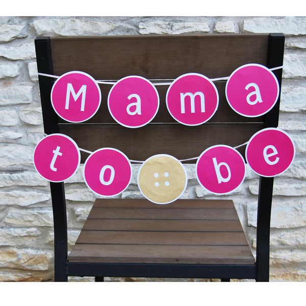 "Cute As A Button" "Mama To Be" Baby Shower Banner