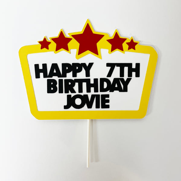 Movie Marquee Birthday Cake Topper