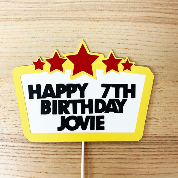 Movie Marquee Birthday Cake Topper
