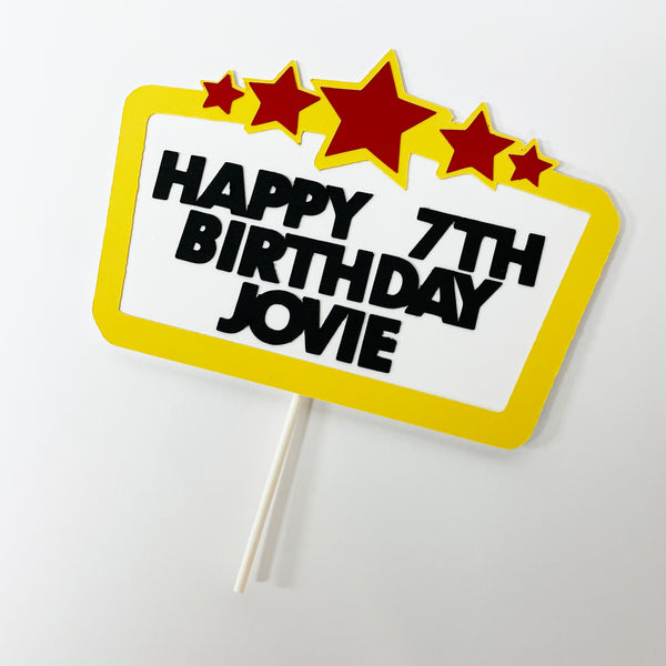Movie Marquee Birthday Cake Topper