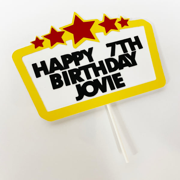 Movie Marquee Birthday Cake Topper