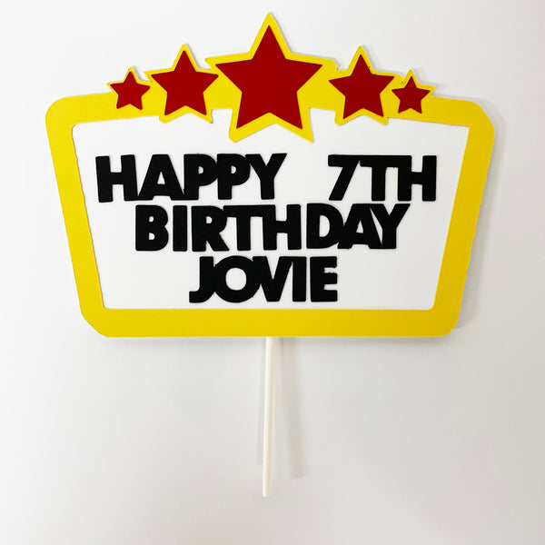 Movie Marquee Birthday Cake Topper