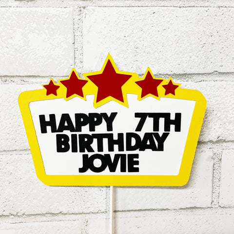 Movie Marquee Birthday Cake Topper