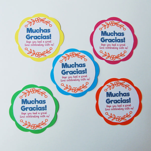 Fiesta "Muchas Gracias" Party Favor Tags
