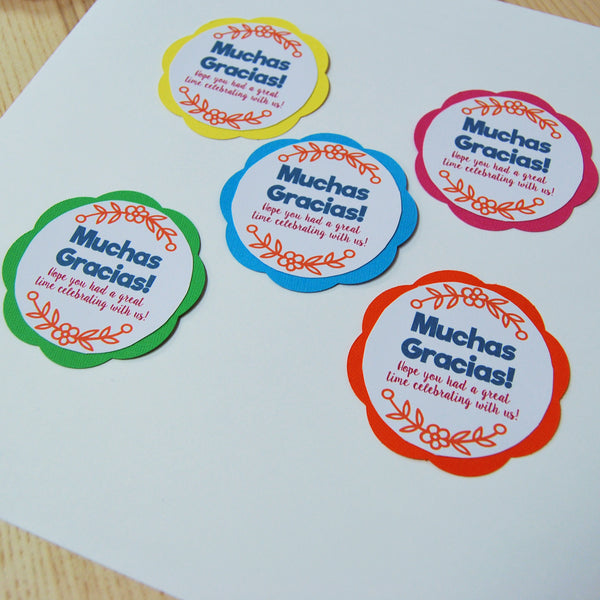 Fiesta "Muchas Gracias" Party Favor Tags