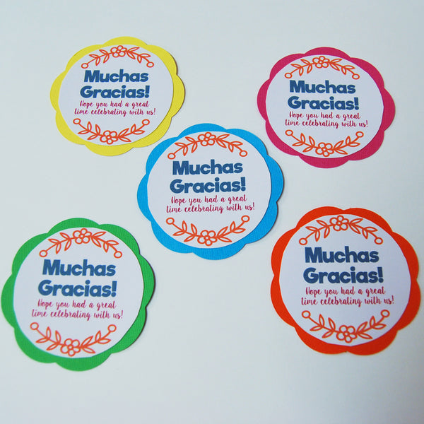 Fiesta "Muchas Gracias" Party Favor Tags