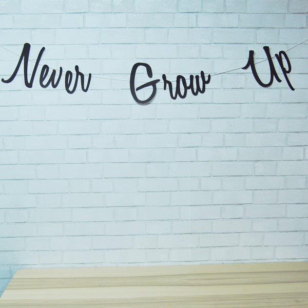 "Never Grow Up" Birthday Banner