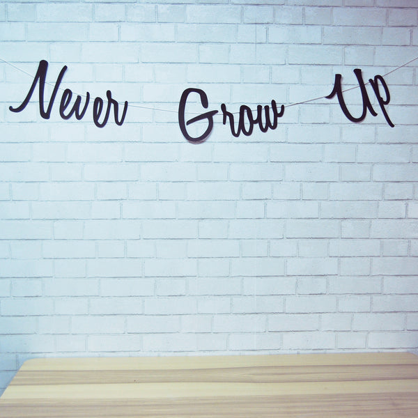 "Never Grow Up" Birthday Banner