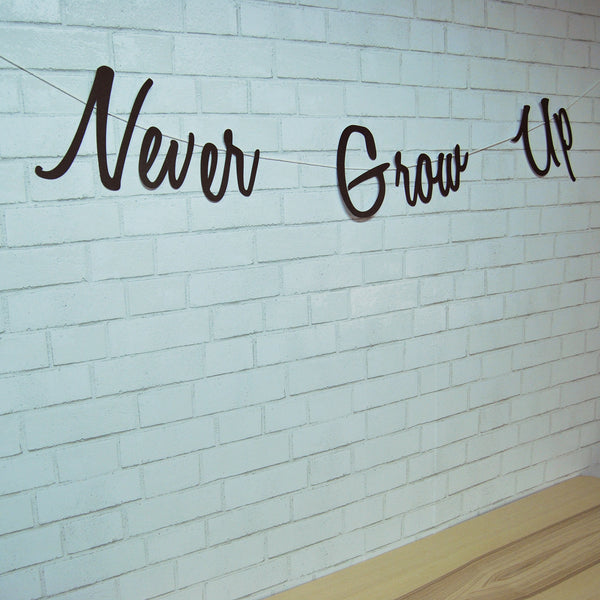"Never Grow Up" Birthday Banner