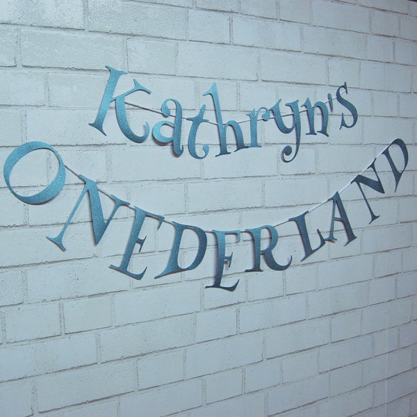 Alice in ONEderland Birthday Banner