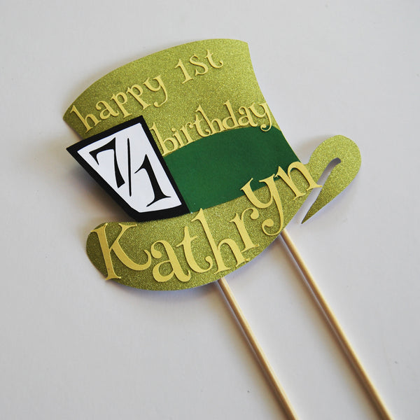 Alice in ONEderland Hat Cake Topper