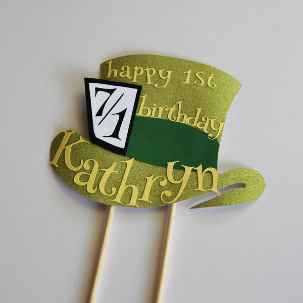 Alice in ONEderland Hat Cake Topper