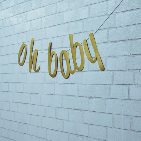 "Oh Baby" Boho Baby Shower Banner