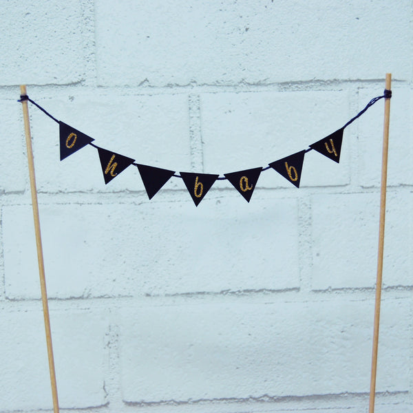 "Oh Baby" Boho Style Cake Topper