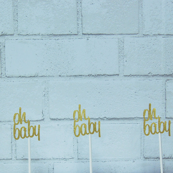"Oh Baby" Boho Style Cupcake Toppers