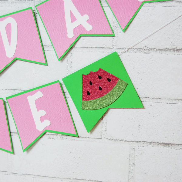 One In A Melon Birthday Banner