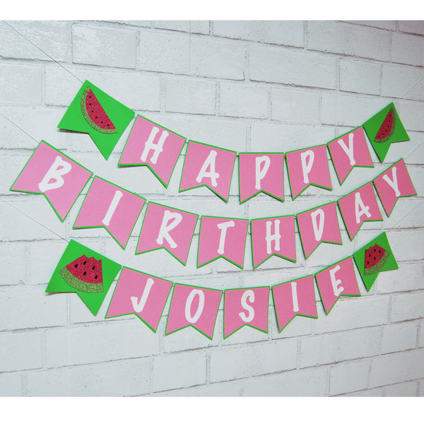 One In A Melon Birthday Banner