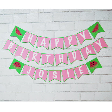 One In A Melon Birthday Banner