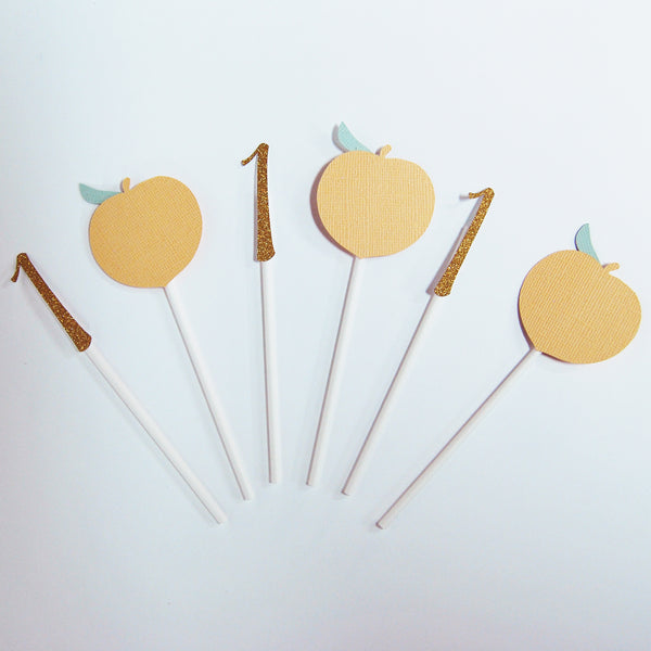 Peach Cupcake Toppers