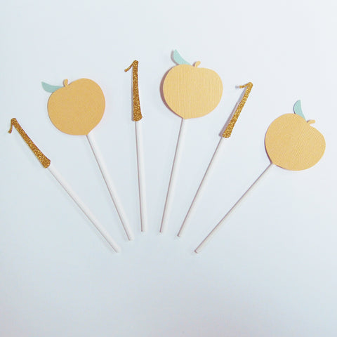 Peach Cupcake Toppers