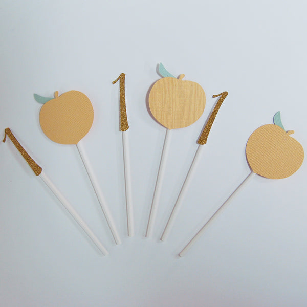 Peach Cupcake Toppers