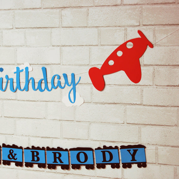 Planes and Trains Birthday Banner
