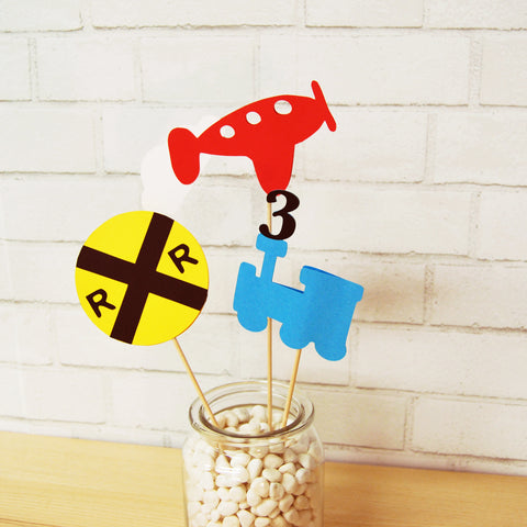 Planes and Trains Centerpiece