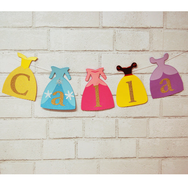 Princess Dress Name Banner