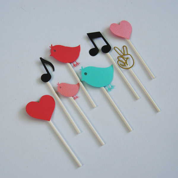 Three Little Birds Reggae Cupcake Toppers