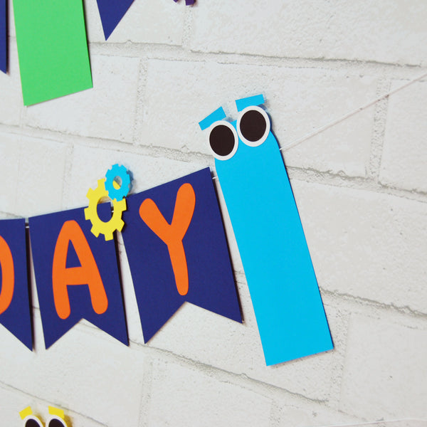 Robot Birthday Banner
