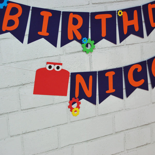 Robot Birthday Banner