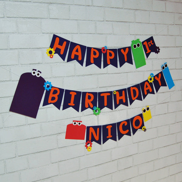 Robot Birthday Banner
