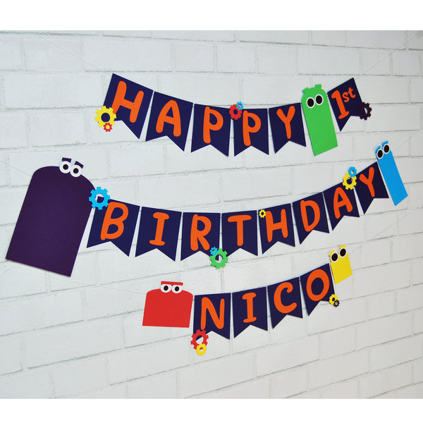 Robot Birthday Banner