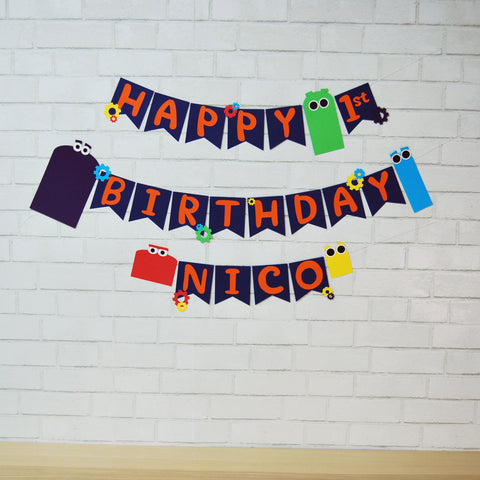 Robot Birthday Banner