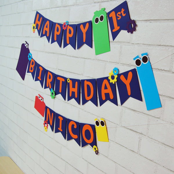 Robot Birthday Banner