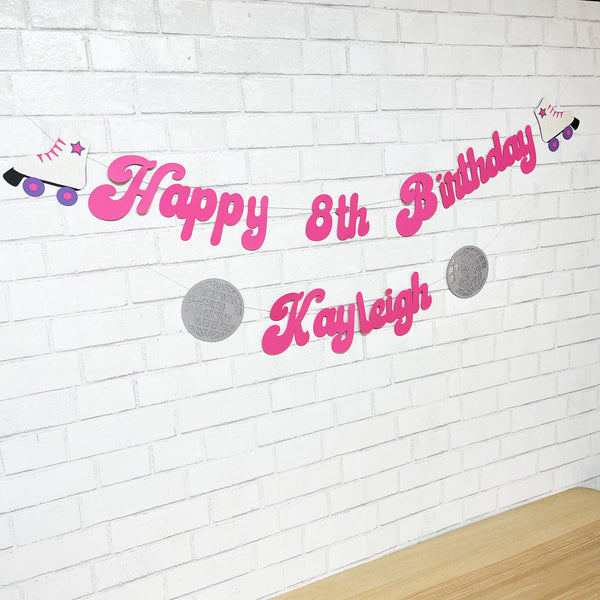 Roller Skate Birthday Banner