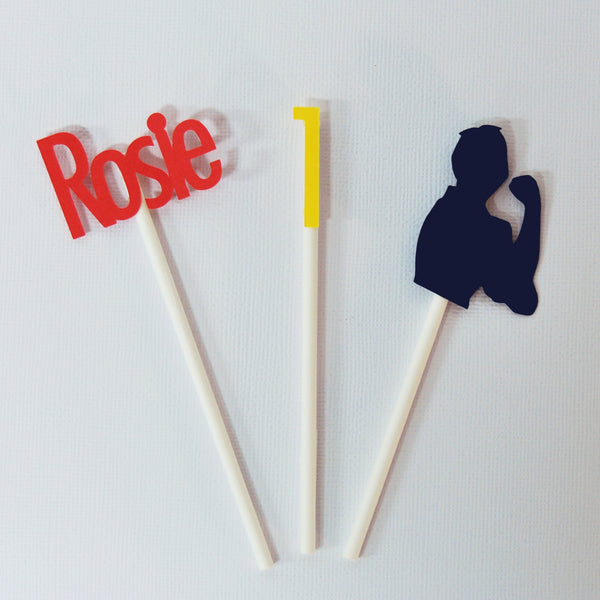 Rosie the Riveter Cupcake Toppers