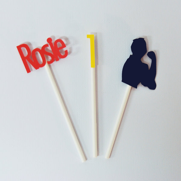 Rosie the Riveter Cupcake Toppers