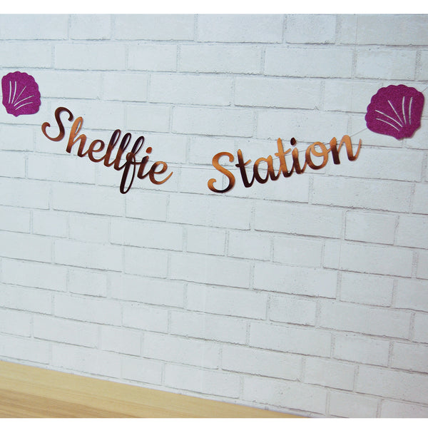 "Shellfie Station" Photo Booth Backdrop