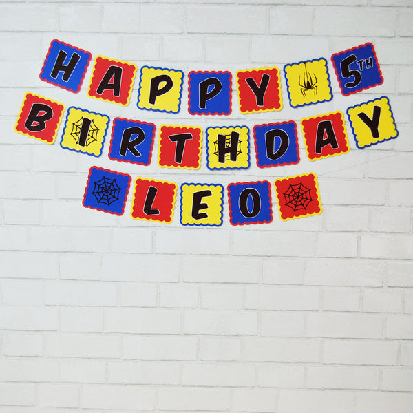 Spider Hero Birthday Banner