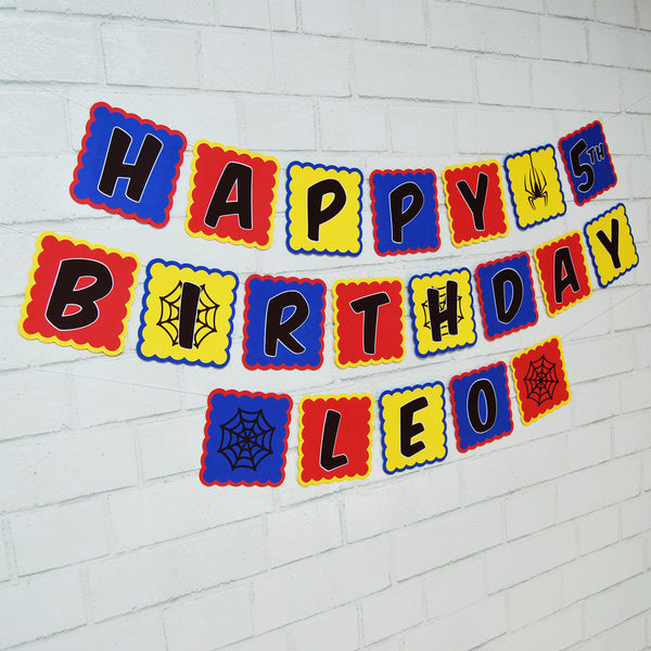 Spider Hero Birthday Banner