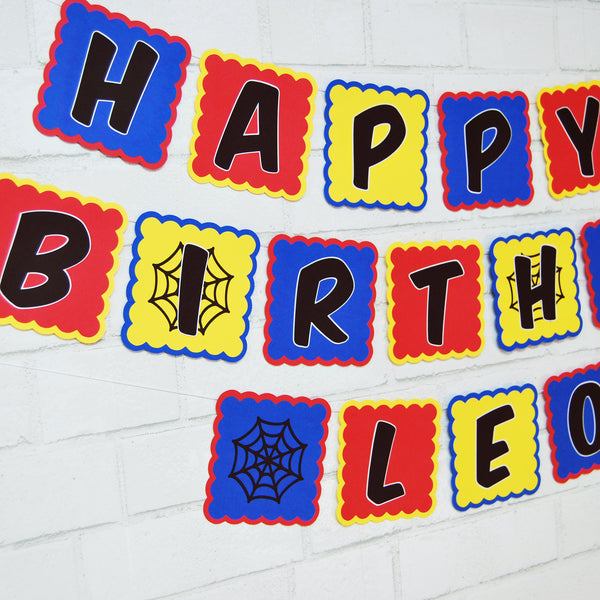 Spider Hero Birthday Banner